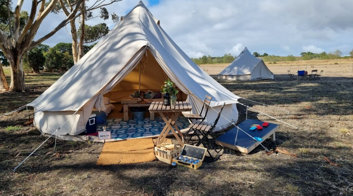 Victoria Glamping Coastal Glamping our tents, the Bellarine Winery